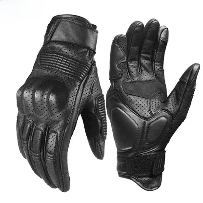 Motorcycle Full Finger Leather Touch Screen Riding Gloves
