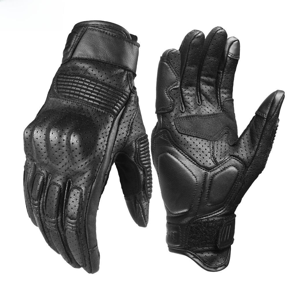 Motorcycle Full Finger Leather Touch Screen Riding Gloves
