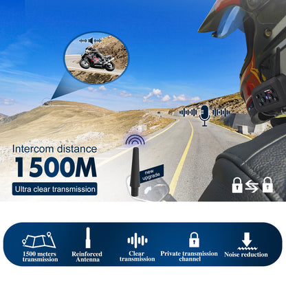 Motorcycle Helmet Bluetooth Headset V6Plus with Intercom