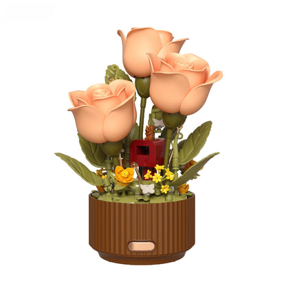 Motorized Blooming Flower Building Blocks