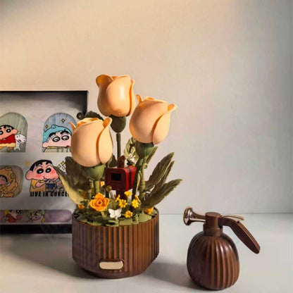 Motorized Blooming Flower Building Blocks