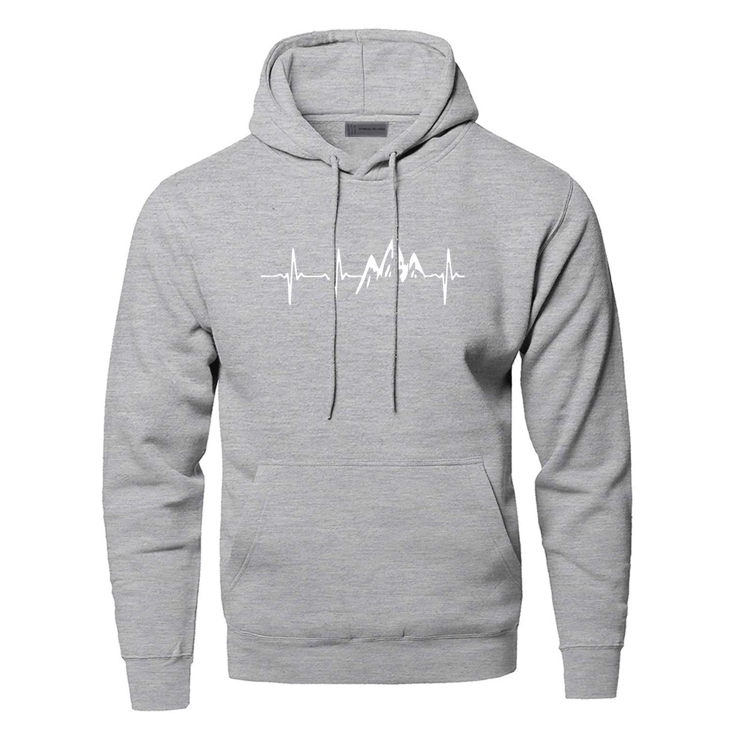 Mountain Heartbeat Sweatshir Men Sound Ray Diagram