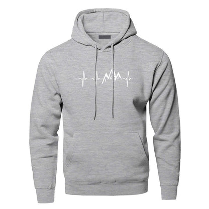 Mountain Heartbeat Sweatshir Men Sound Ray Diagram