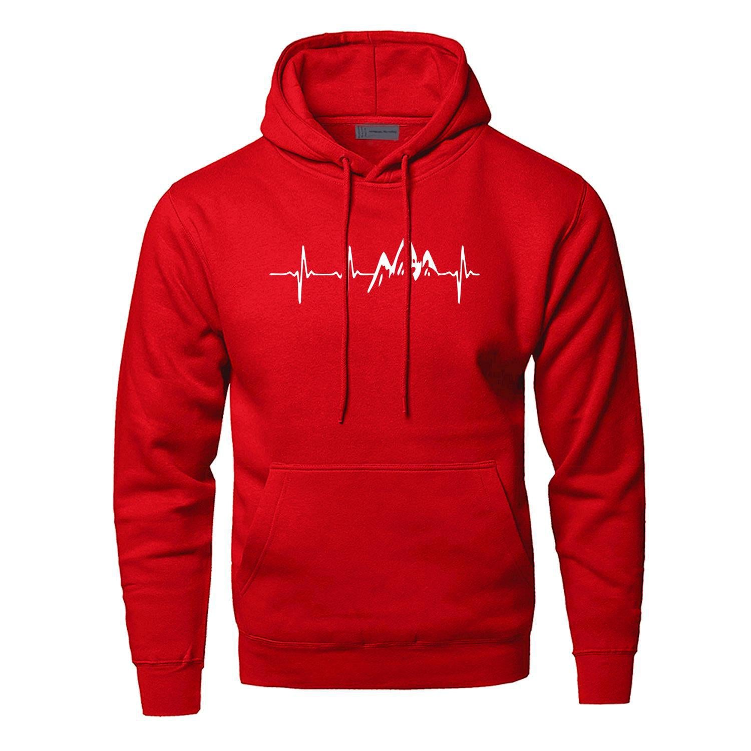 Mountain Heartbeat Sweatshir Men Sound Ray Diagram