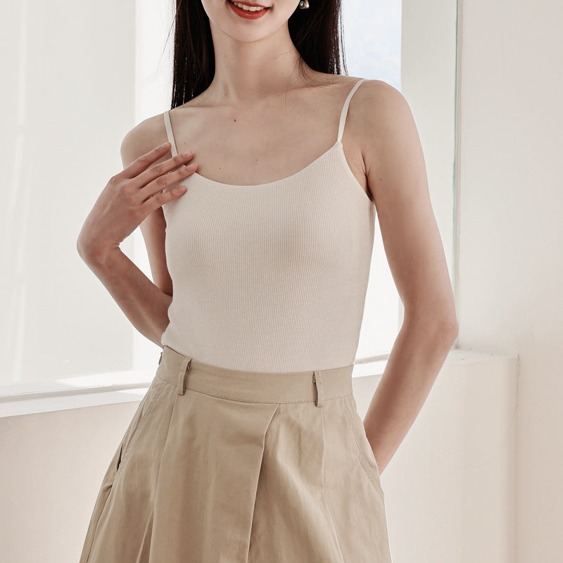Mulberry Silk Built-in Bra Sling Vest – Breathable & Lightweight