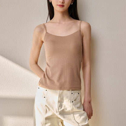 Mulberry Silk Built-in Bra Sling Vest – Breathable & Lightweight