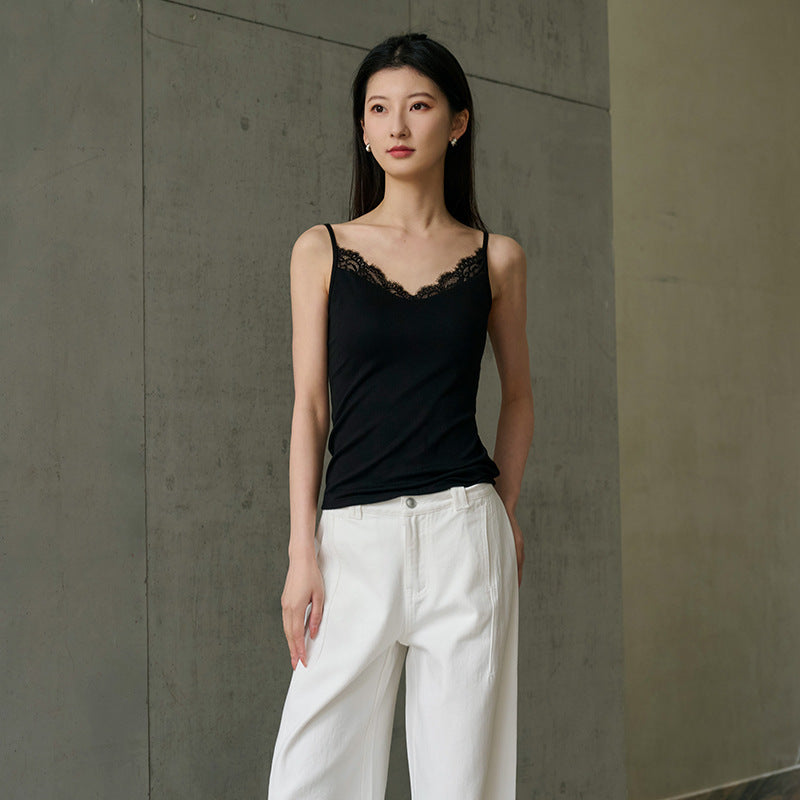 Mulberry Silk Built-in Bra Sling Vest – Breathable & Lightweight