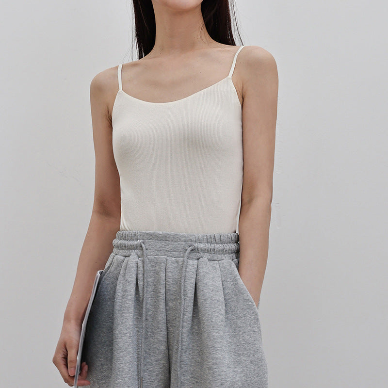 Mulberry Silk Built-in Bra Sling Vest – Breathable & Lightweight