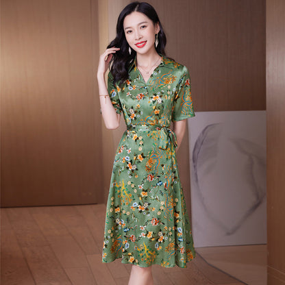 Mulberry Silk Floral Print Dress