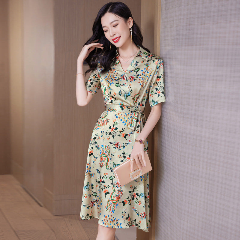 Mulberry Silk Floral Print Dress