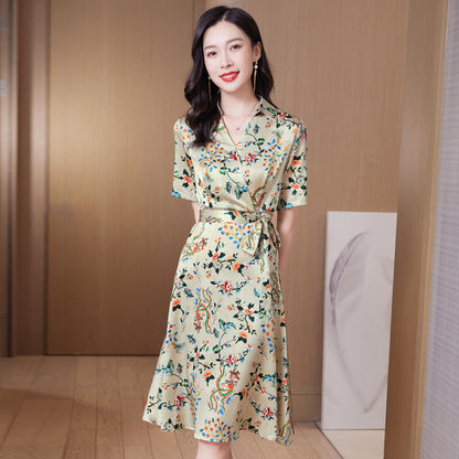 Mulberry Silk Floral Print Dress