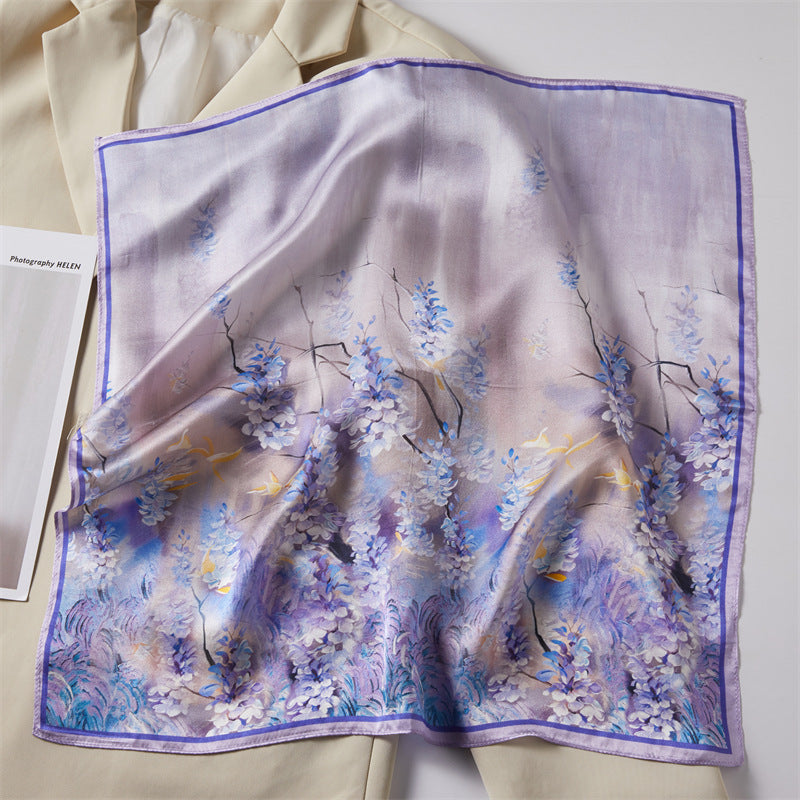 Mulberry Silk Square Scarf Printed Fashion Accessory