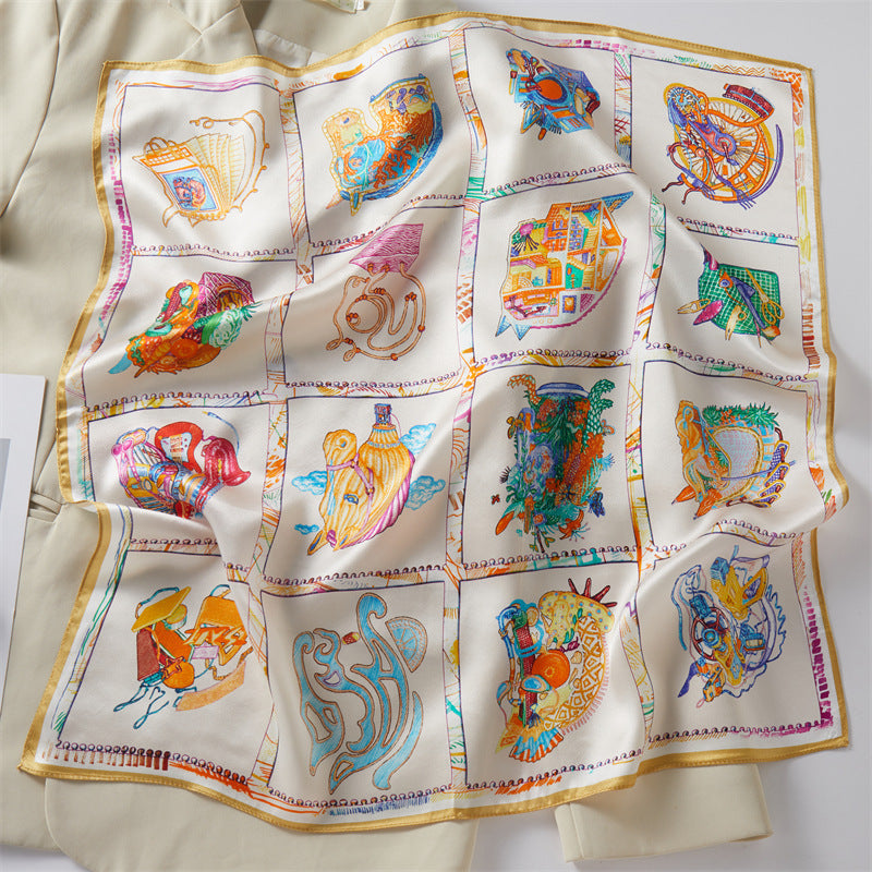 Mulberry Silk Square Scarf Printed Fashion Accessory