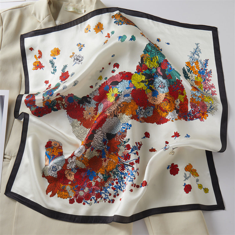 Mulberry Silk Square Scarf Printed Fashion Accessory
