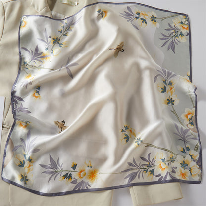 Mulberry Silk Square Scarf Printed Fashion Accessory