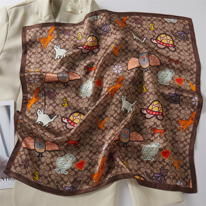 Mulberry Silk Square Scarf Printed Fashion Accessory