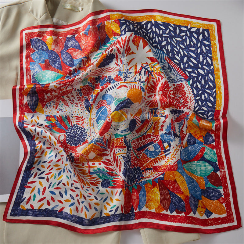 Mulberry Silk Square Scarf Printed Fashion Accessory