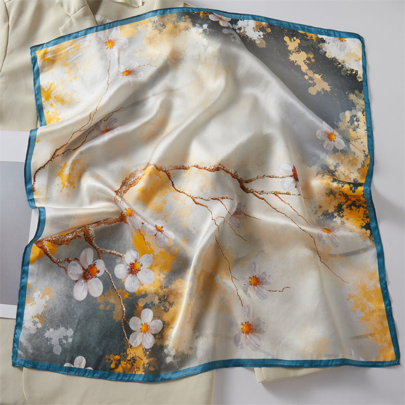 Mulberry Silk Square Scarf Printed Fashion Accessory
