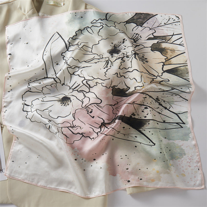 Mulberry Silk Square Scarf Printed Fashion Accessory