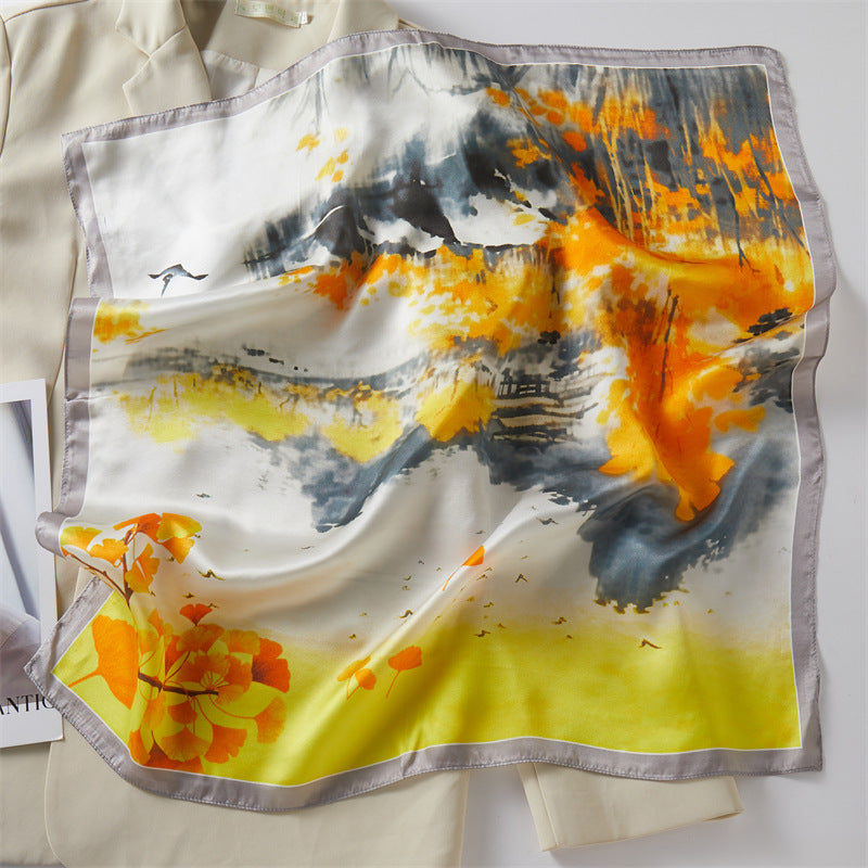 Mulberry Silk Square Scarf Printed Fashion Accessory