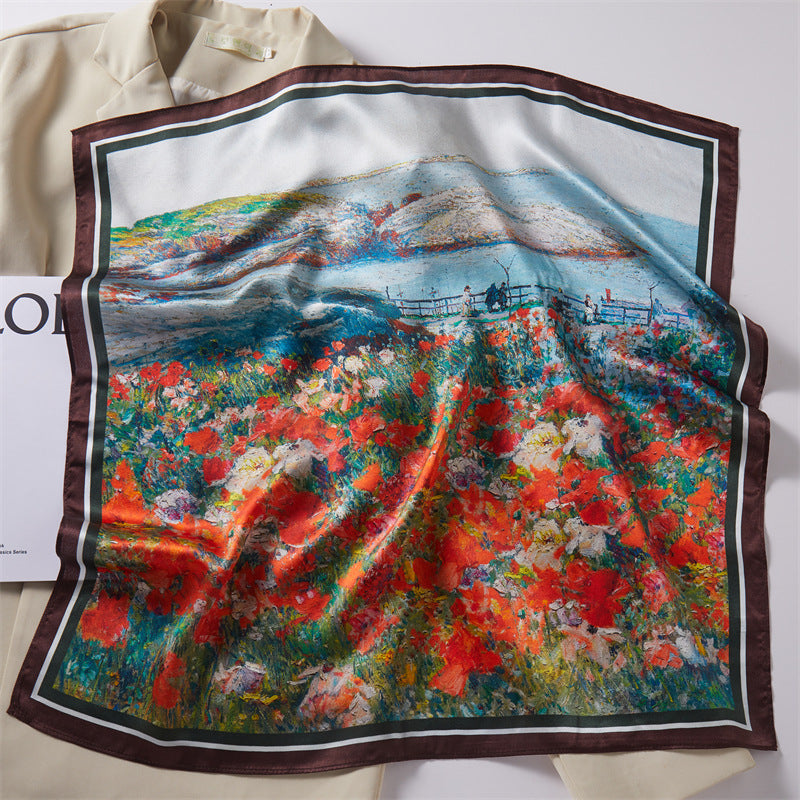 Mulberry Silk Square Scarf Printed Fashion Accessory