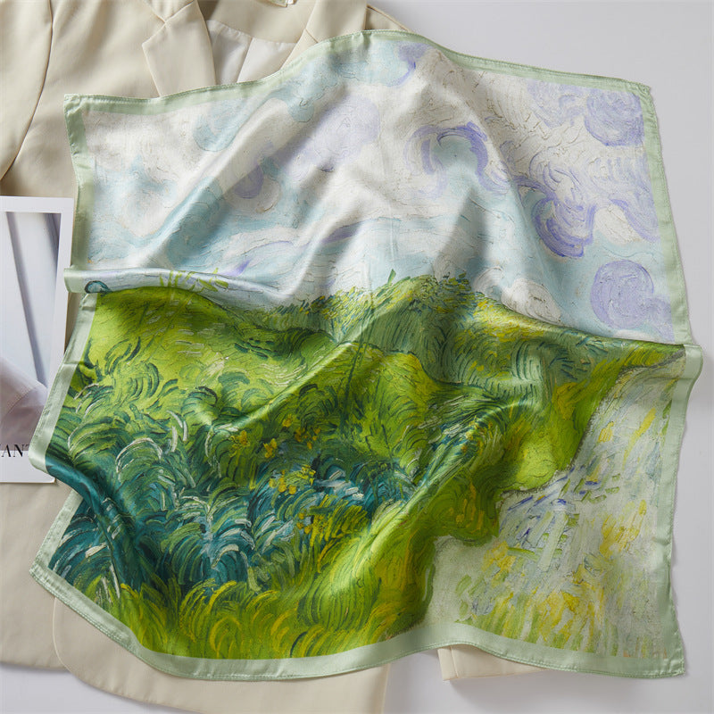 Mulberry Silk Square Scarf Printed Fashion Accessory