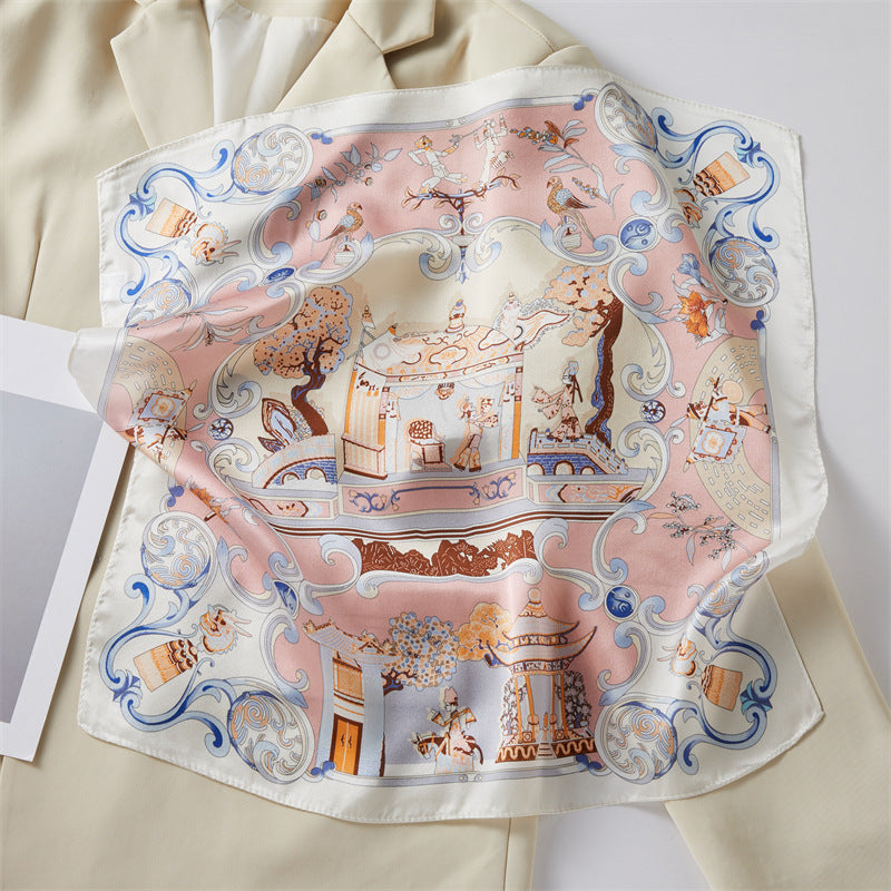 Mulberry Silk Square Scarf Printed Fashion Accessory