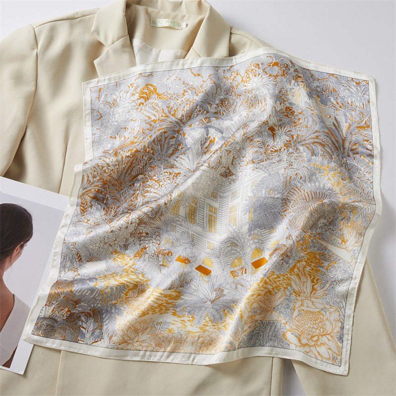 Mulberry Silk Square Scarf Printed Fashion Accessory