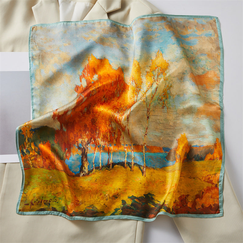 Mulberry Silk Square Scarf Printed Fashion Accessory