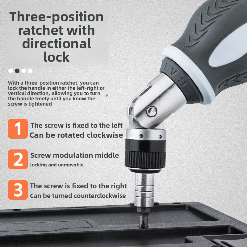 Multi-angle ratchet screwdriver