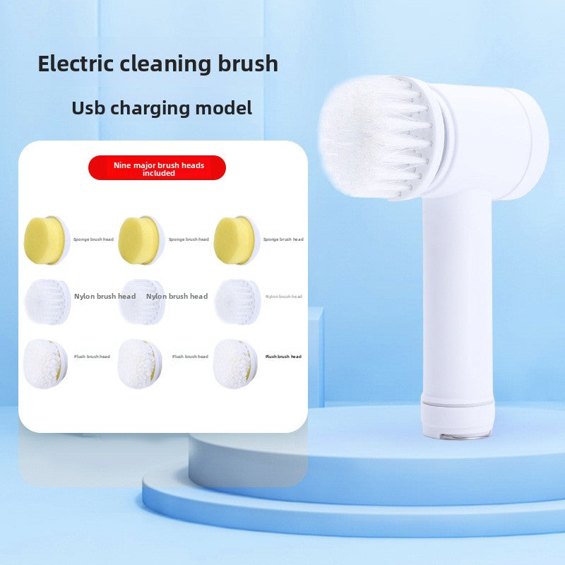 Multi-brush head electric cleaning brush