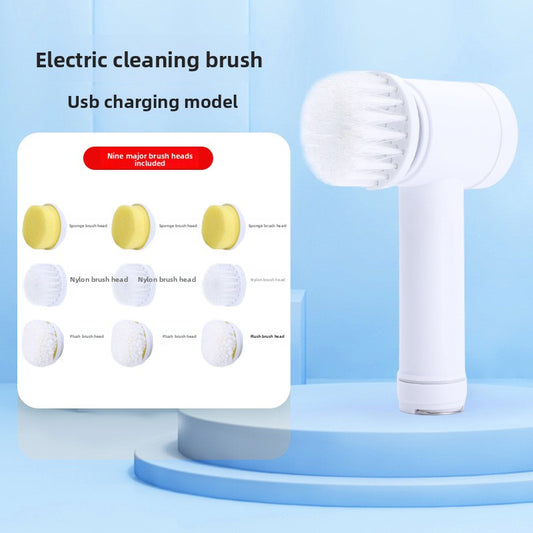 Multi-brush head electric cleaning brush