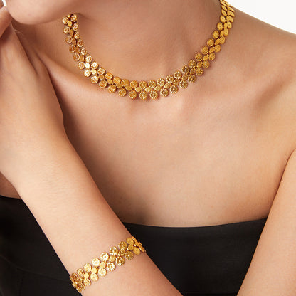 Multi-circle mosaic necklace