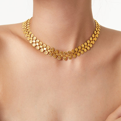 Multi-circle mosaic necklace