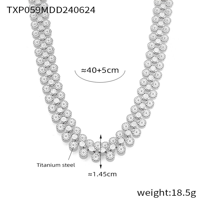 Multi-circle mosaic necklace