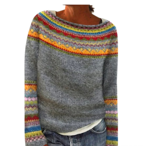 Multi-color loose and fashionable pullover knitted sweater