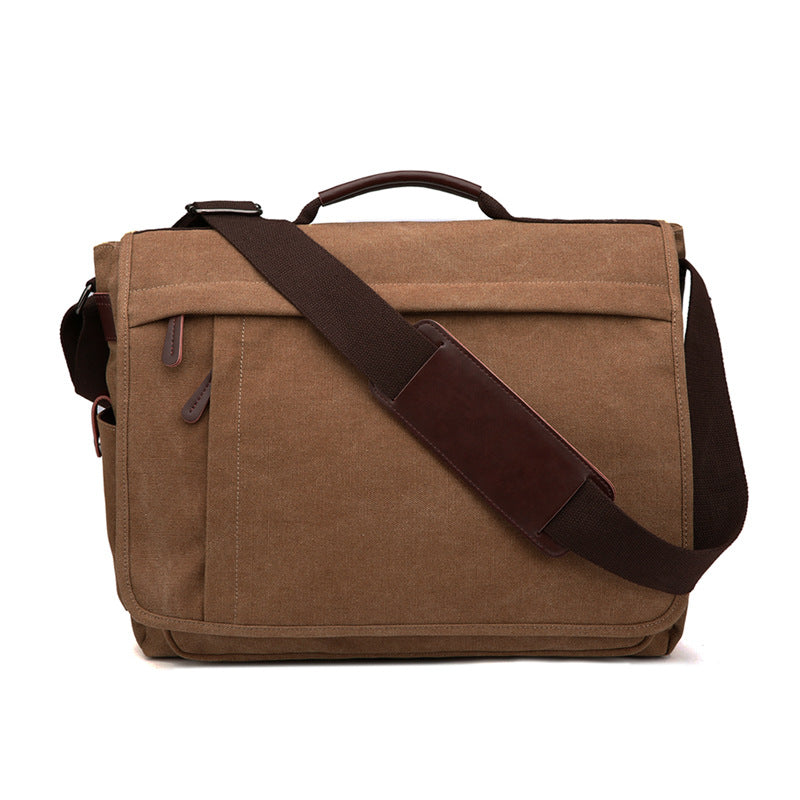 Multi-Compartment Canvas Men's Bag, Fashionable Men's Shoulder Bag