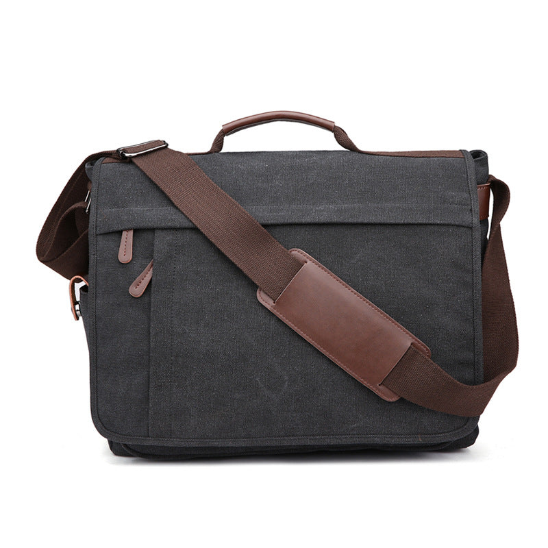 Multi-Compartment Canvas Men's Bag, Fashionable Men's Shoulder Bag
