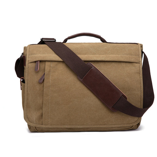 Multi-Compartment Canvas Men's Bag, Fashionable Men's Shoulder Bag