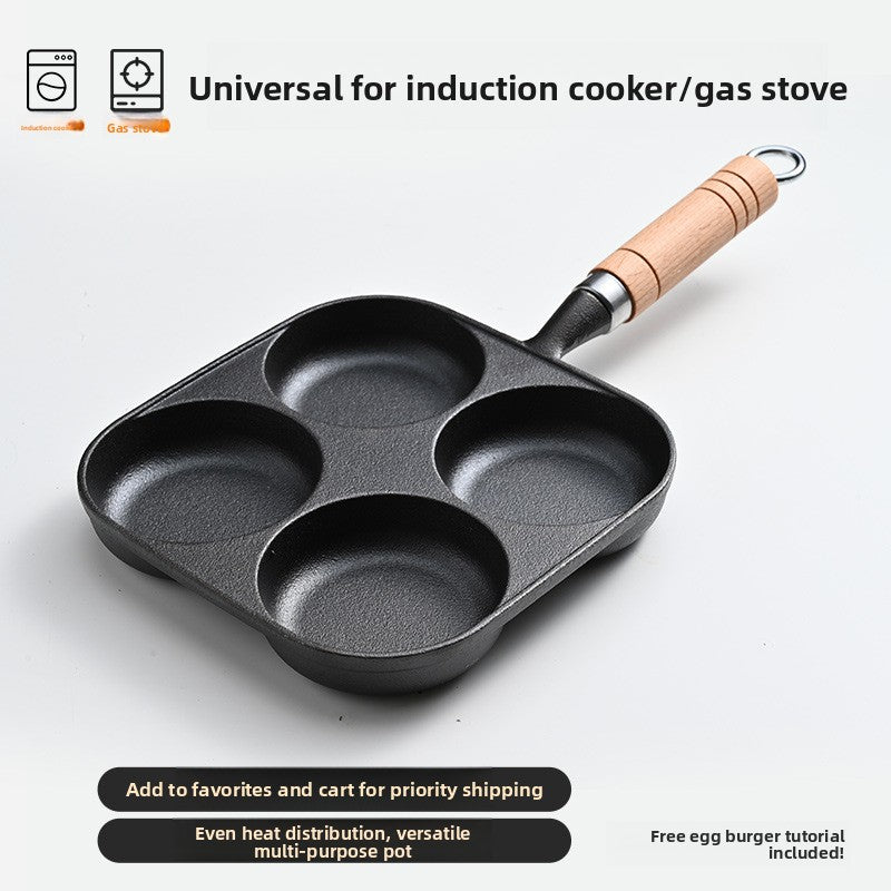 Multi-Compartment Cast Iron Cooking Pan