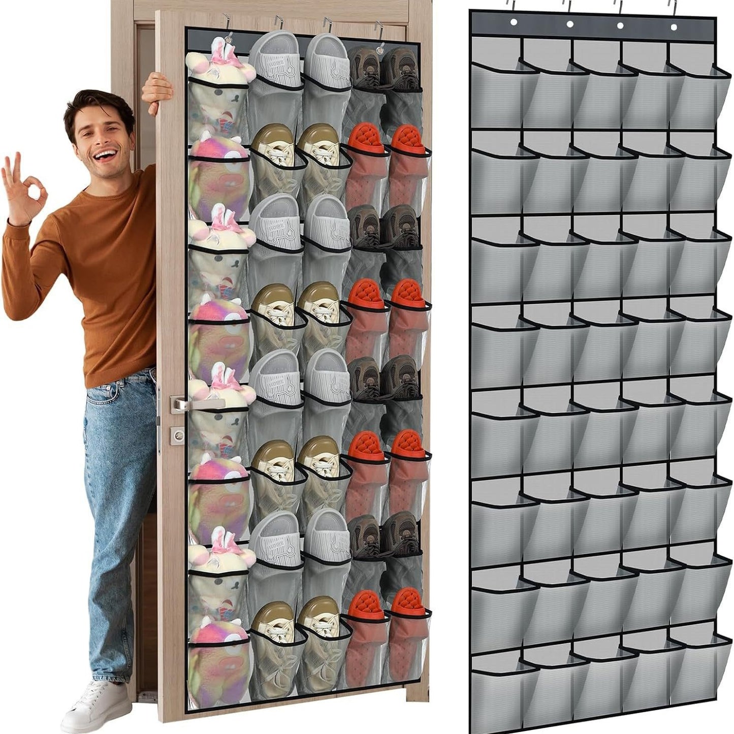 Multi Compartment Door Hanging Storage Organizer