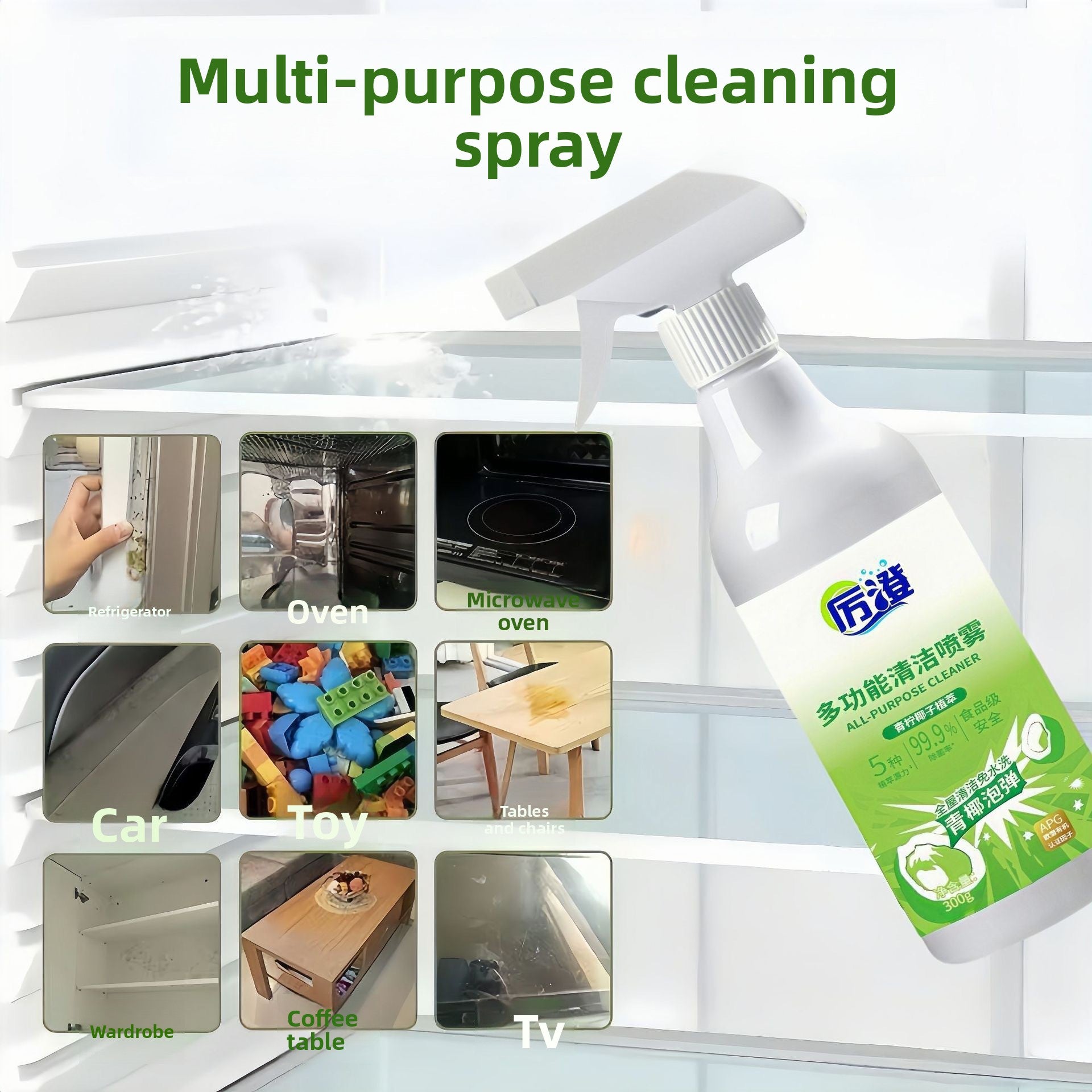 Multi-function cleaning spray