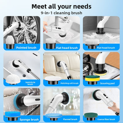 Multi-Function Electric Cleaning Brush with Telescopic Handle
