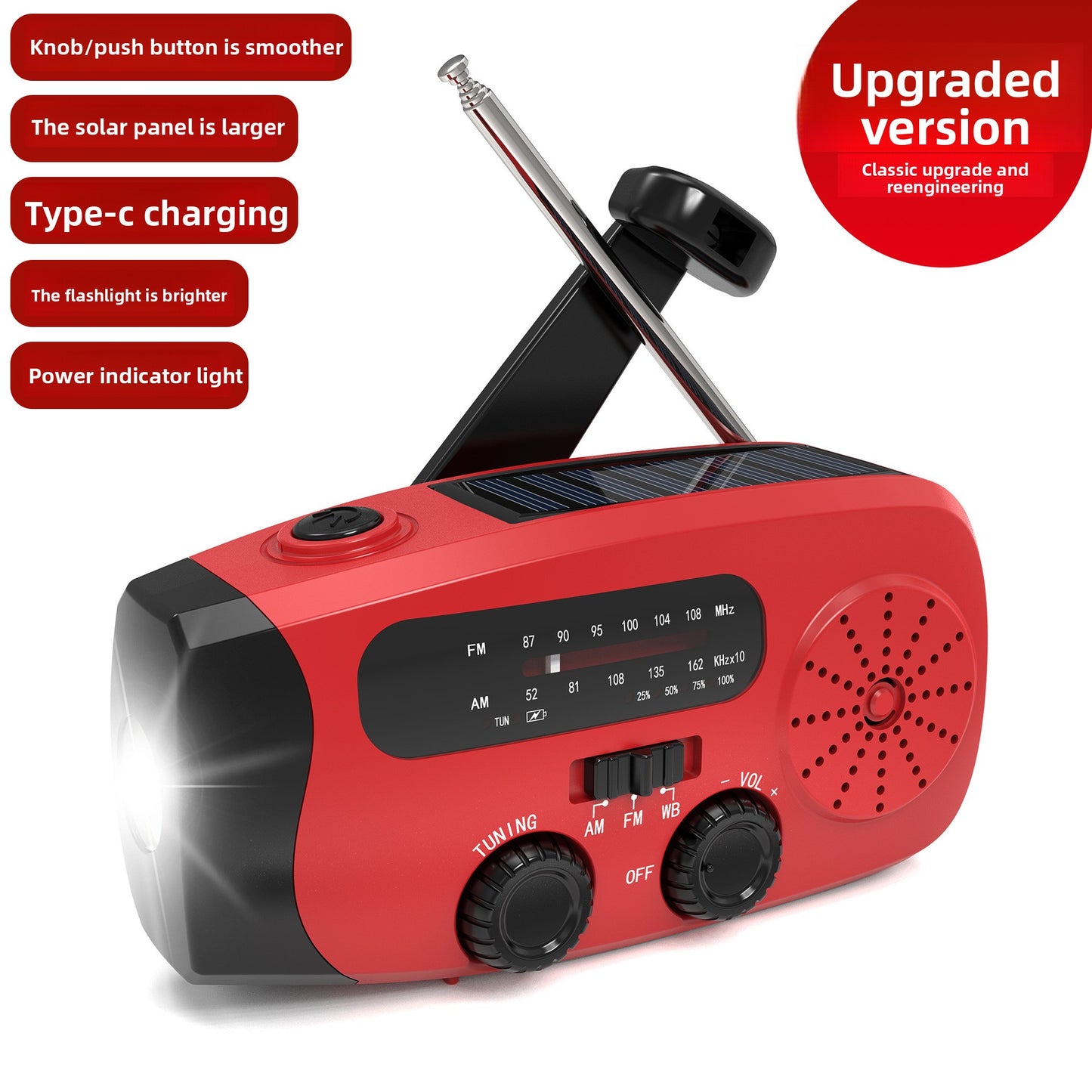 multi-function hand-cranked portable radio