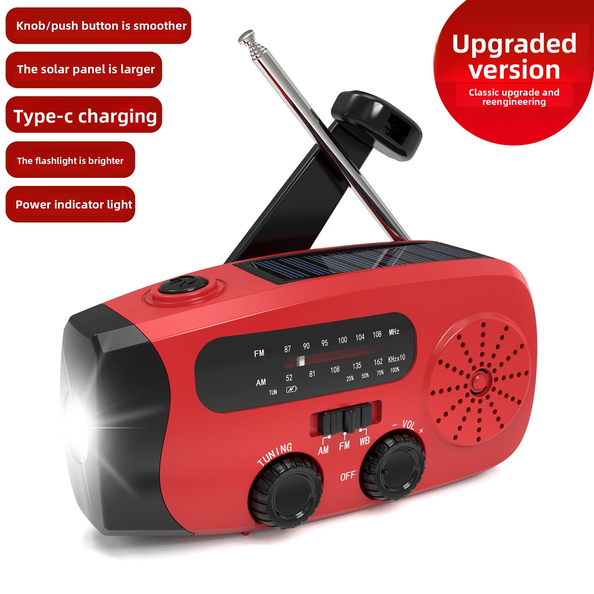 multi-function hand-cranked portable radio