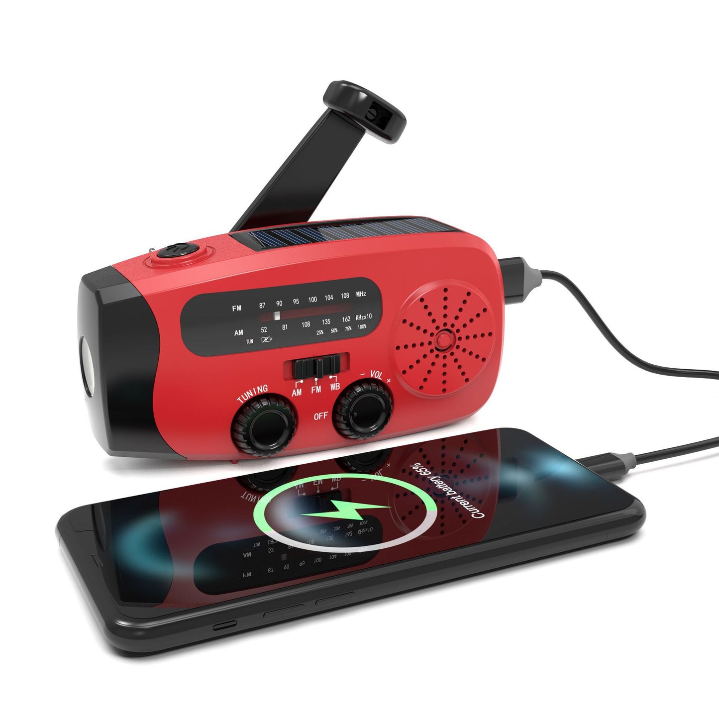 multi-function hand-cranked portable radio