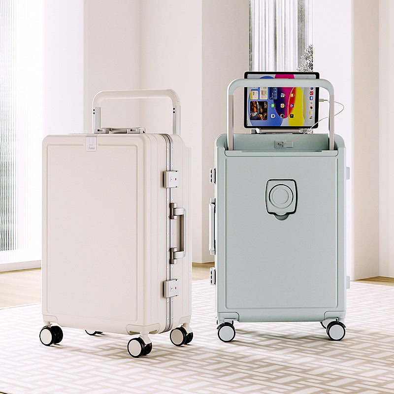 Multi-functional aluminum frame suitcase