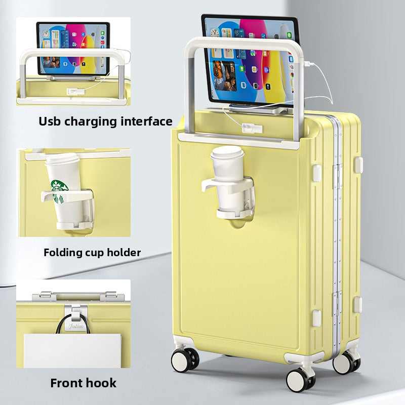 Multi-functional aluminum frame suitcase