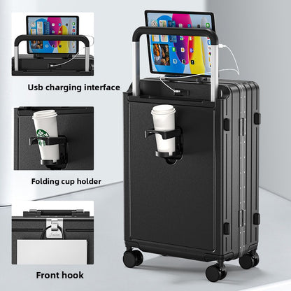 Multi-functional aluminum frame suitcase