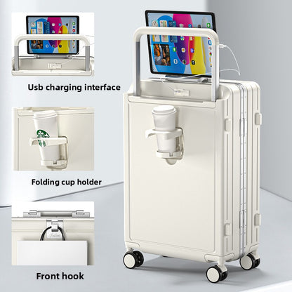 Multi-functional aluminum frame suitcase
